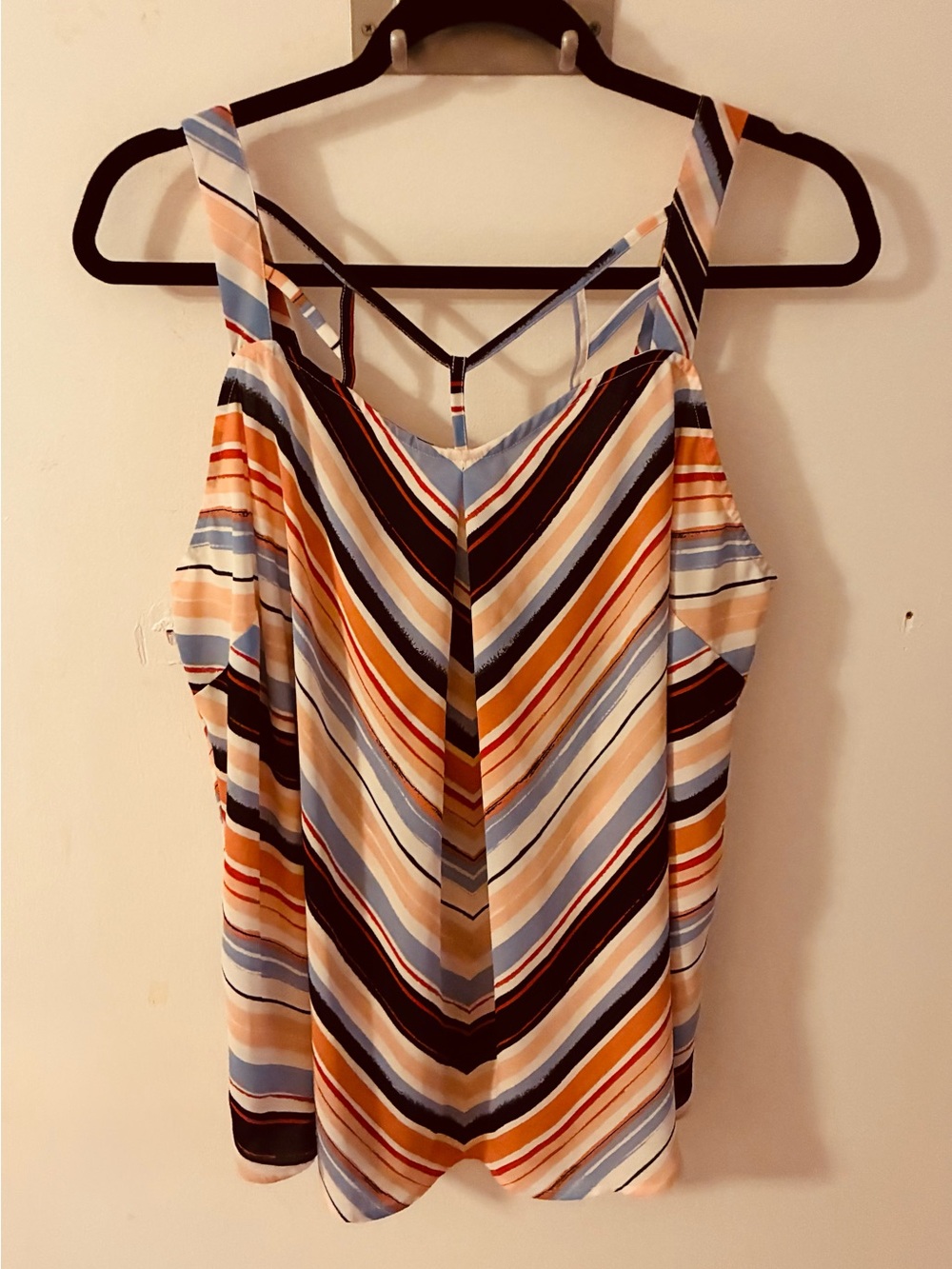 269 MAURICES Striped Multi-Color Sleeveless V-Neck Tank Top